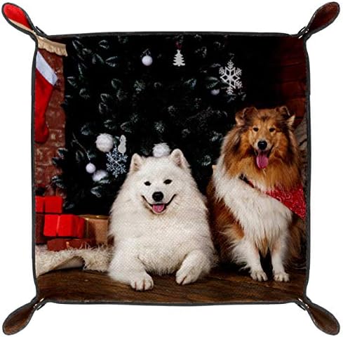 Lyetny Christmas Animal Dog Organizer Bandeja Caixa de armazenamento Bandeja de desktop Caddy Alteração da carteira