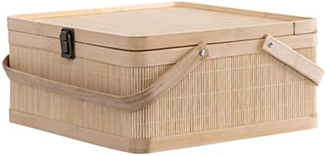 UPKoch 2pcs cesto de armazenamento de ovo cesto de armazenamento decorativo cesto de armazenamento com tampa cestas de bambu