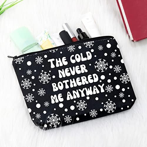 Gjtim Frozen Movie Inspired MakeUp Bag The Cold Never Trouped Me De qualquer maneira Letra de música Presente para fãs