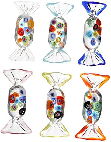 Besportble 6pcs Glass Candy Presente Ornamentos Decorações de Festival Doces de Vidro Doces de Vidro Vaso Japonês