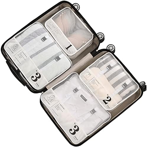 Veki 3 cubos de embalagem para viagens, organizadores de bagagem de viagens para acessórios de viagem, sacos de armazenamento