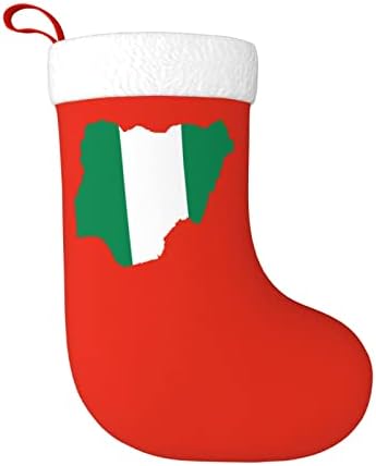 Bandeira nigeriana e mapa de Natal de Warf CutedWarf Classic Classic 18 polegadas lareira