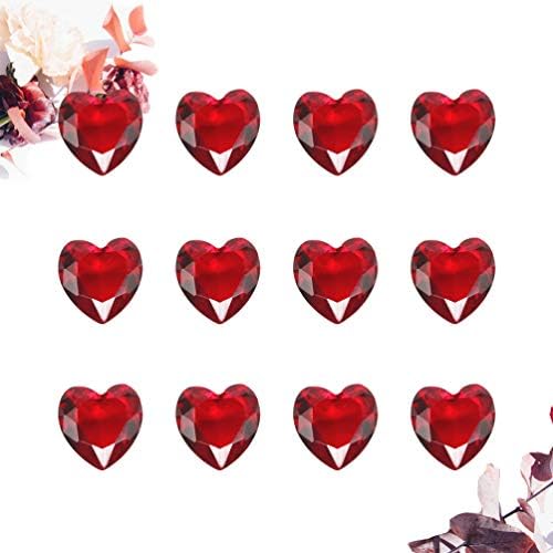 Cristals de coração vermelho de 10pcs de vidro de 10pcs Rhinestones Diamantes