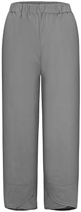 Burband feminino verão linho de algodão folgado calça de trabalho casual Casual Casual Praia Yoga Harém Pants plus size s-6xl