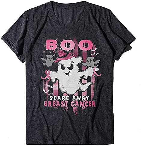 Afaste-se camisetas de câncer de mama para mulheres redondas no pescoço casual moda impressa blusa de manga curta tops