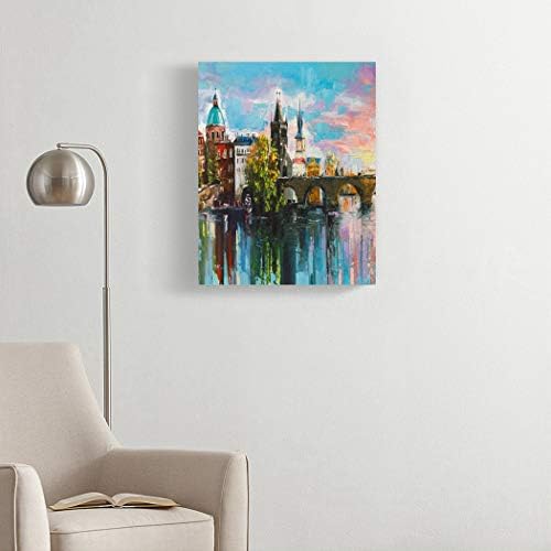 5D DIY Diamond Painting Kits The Charles Bridge Over Vltava River Praga quente Drill Full Painting Arts Tela para decoração de parede de casa Decoração completa Cruz Stitch Presente 16x12 polegada