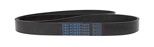D&D PowerDrive 210J8 Poly V Belt, J Belt Cross Cross, 21 Comprimento, borracha