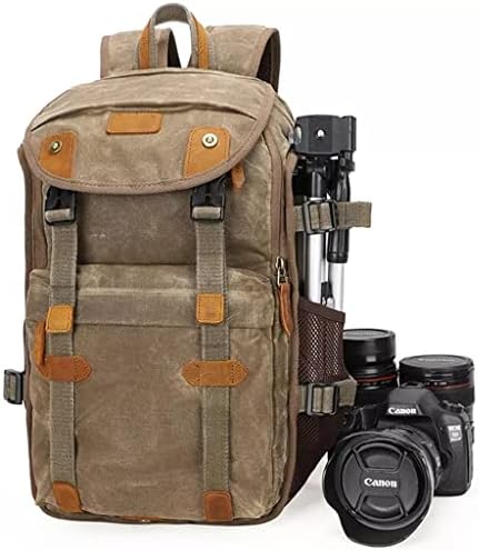 WYFDP Batik Canvas e Câmera Retro impermeável Backpack Backpack Casual Travallers Bags Tripé DSLR