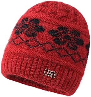 Keusn chapéus femininos inverno confortável malha vermelha masculina malha de malha chapéu de tricô quente chapéu de inverno para