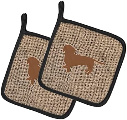 Tesouros de Caroline BB1088-BL-BN-PTHD DACHSHUND EMPRESA E BROWN BB1088 PAR