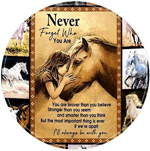 Litter Girl beija o cavalo, capacho sem deslizamento de 15,7 de tapete redondo tapetes tapetes para crianças quarto de bebê quarto