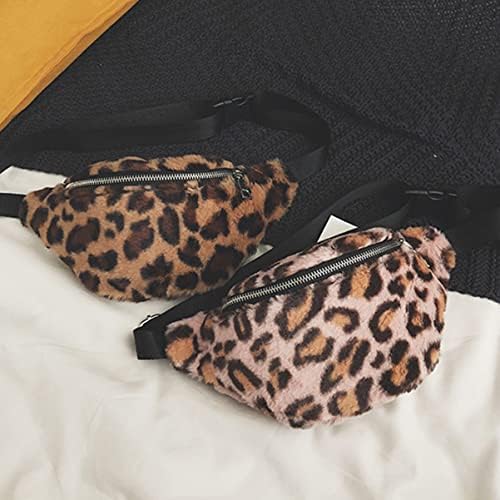 Tendycoco 2pcsbag leopard shapping zipper crossbody diariamente para treino rosa macio, bolsa de fahion saco de caminhada para caminhadas Mensageiro Mensageiro, cintura de moda de viagem