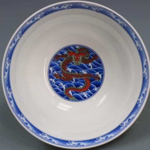 Xialon 16cm 6.3in Qing Qianlong Dragon Pattern Bowl Padrão antigo Porcelana Ornamentos decorativos Coleção antiga