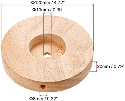 Base de lâmpada de madeira de 120 mm de 120 mm, 2 pacote de embalagem circular de madeira maciça de madeira lâmpada de mesa
