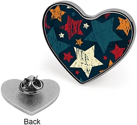 Vintage USA Star Heart Broche Pin fofo Lapela Tie Pin Crachá para acessório de fantasia
