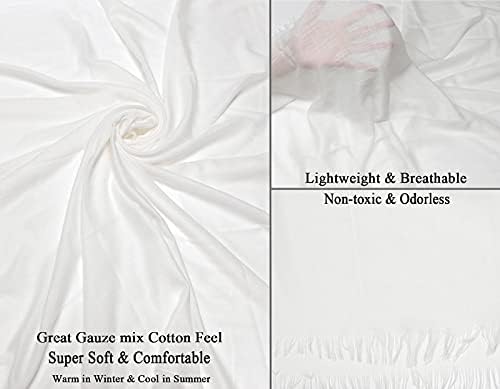 Gragengs Women Summer Felfs Lightweight Long Long Galze Shawl Linen Wrap Play Plain 75 ”× 43”