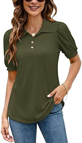 Lomon Womens Camisas Polo Button Down Collaved Slave Tops V Bushs Logo