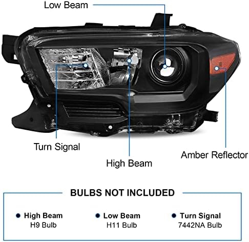 Montagem do farol Telpo Anti-Fogging Compatível com -2021 Toyota Tacoma