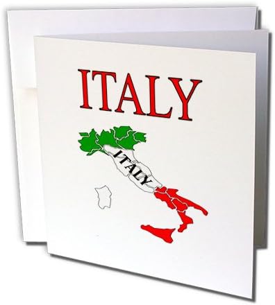 Imagem 3drose da Itália em contorno com cores de bandeira e nome - cartão de felicitações, 6 x 6, solteiro