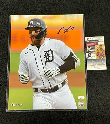 Eric Haase assinou a execução das bases Detroit Tigers 11x14 Photo JSA CoA - Fotos autografadas da MLB