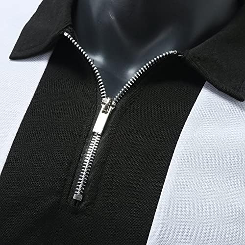 XXBR ZIPPER CHAMISTAS POLO PARA Mens, colar de retalhos de colarinho de manga longa Tampes casuais de negócios para