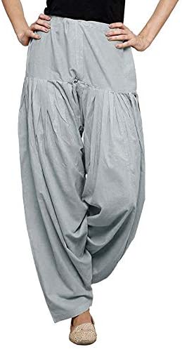 Way2, algodão patial de algodão Salwar Punjabi Patiyala Trouser Sizer Free Yoga Pants for Women