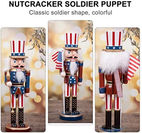 ABOOFAN Nutcrackers Decorações de quebra -nozes de natal 25 cm tio quebra -nozes Soldier Decoração dos EUA Bandeira de nozes