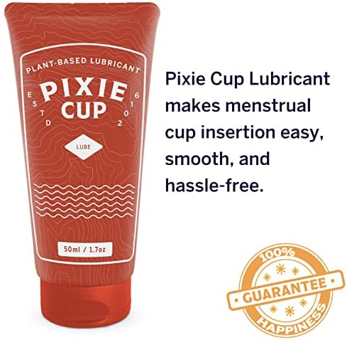 Pixie Menstrual Cup Tubo Lube - Facilite a inserção do seu copo de época - todo o lubrificante natural à base de água + dispensador