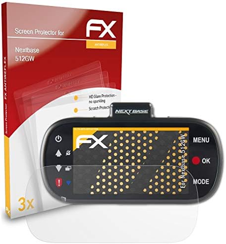 Protetor de tela AtFolix compatível com o próximo filme de proteção de tela da NextBase 512GW, filme de protetor FX anti-reflexivo e absorvente de choque