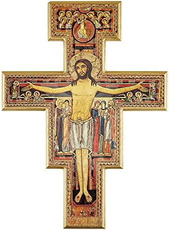 Coleção Gerffert Assisi-San Damiano Crucifixo de madeira com cabide, 12 x 16 polegadas