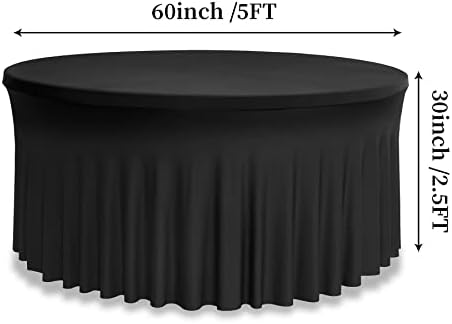 Outpain 6 Pack Spandex Planto de mesa redonda preta para 60 em mesas, a montagem de mesa redonda e elástica para a