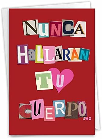 Nobleworks Cartão de aniversário de aniversário de espanhol humorístico com casal de 5 x 7 polegadas de envelope, marido, esposa, pais de aniversário parabéns Cama de Clavos C3753ang-Sl