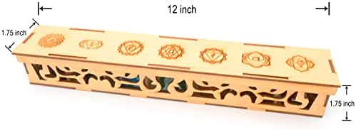 Pirâmides de chakra de bebê da caixa de Lulu com caixa de madeira de símbolo de chakra, perfeita para presente
