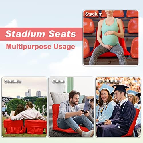AvaCahom Dobring Stadium Seats-21/25 polegadas de largura Bleacher Asseds Cadeiras com suporte para trás e apoio de braço