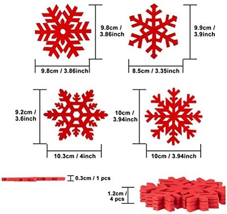Besportble Snowflake Coasters Christmas Felases Coasters Cup tapetes 10pcs