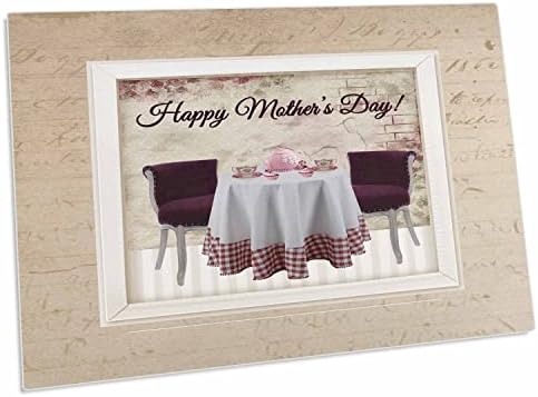 3drose feliz dia das mães, mesa, cadeiras, bule, chá de chá.