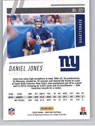 2020 Panini Prestige 101 Daniel Jones New York Giants Football Card