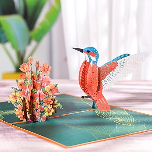 Saudando Arte Hummingbird Pop -up Card, Cartão 3D, Cartões para Mamãe, Colega de Amigos da Esposa, Aniversário do Dia