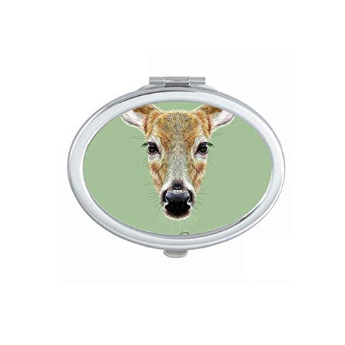 Lanfface Chestnut Roe Deer Animal espelho portátil dobra maquiagem de mão Double lateral óculos