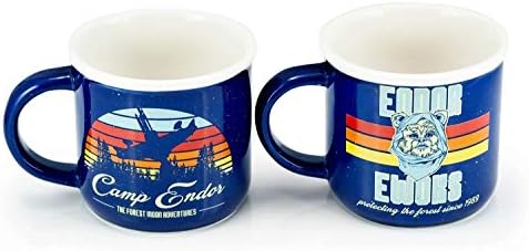 Canecas de estilo retro do acampamento de Guerra nas Estrelas | EWOK Forest Camp of Endor Cups | Conjunto de 2 canecas de cerâmica