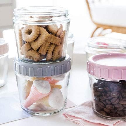 Opac Macaroon Color Clear Glass Jar 260ml Alimentos de selo de cozinha para doces, tempero, Snack Storage Canning,