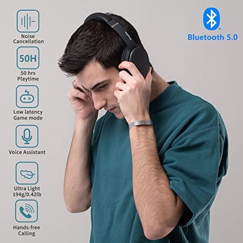 Srhythm NC25 Ruído ativo cancelamento de fones de ouvido Bluetooth 5.3, pacote de fone de ouvido estéreo do ANC com fones de ouvido com ruído NC35 Bluetooth 5.3