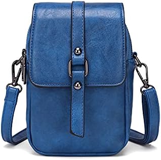 Saco de telefone crossbody vintage para mulheres, bolsa de ombro e bolsa de couro pequeno com borla e decoração de rebite