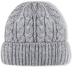 Estilo Republic Winter Cable mico de gorro para mulheres e meninas adolescentes - forro de lã de interior macio, chapéu
