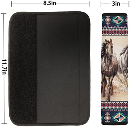 Screwgod God Horse Aztec 2 Pacote Kit de capa de cinto de correio de carro Pacote Almofada de ombro macia para mochila, bolsa de ombro