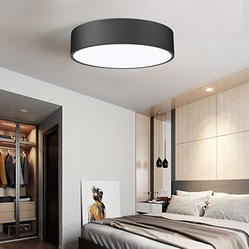 Eustace luminária de teto preto moderno, estilo industrial e minimalista, lâmpada de iluminação redonda com abajur de acrílico