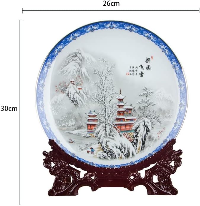TJLSS Placa de cerâmica Tradicional estilo chinês cena de neve porcelana METOPE DE PLACA DO PLACA PARA LIVRA HOTEL