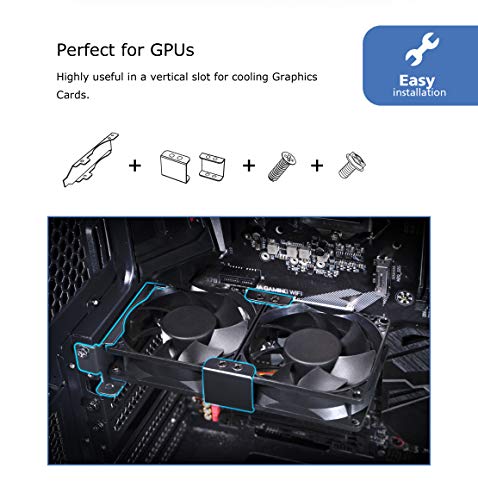 Suporte de slot pci akasa para montar um/dois fãs de 80 mm ou 92mm | Montagem dupla de rack de ventilador | Suporte