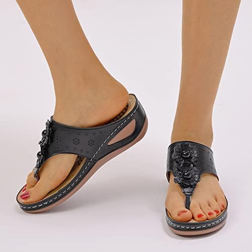Sandálias de chinelos para mulheres com apoio de arco para sandálias de casamento brancas confortáveis ​​para mulheres