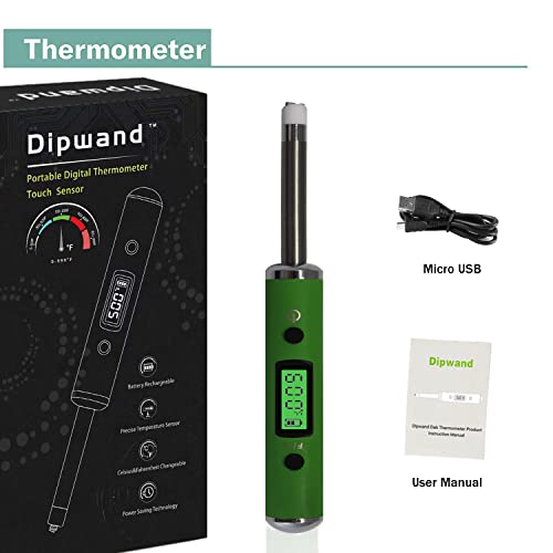 DiPwand Retor de temperatura, com sensor de sonda de 2,1 polegadas de comprimento | Termômetro de viagem portátil | Tela